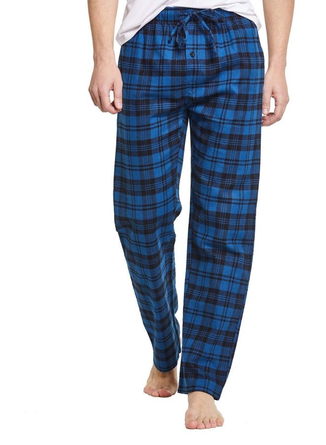CYZ Men's 100% Cotton Super Soft Flannel Plaid Pajama Pants, Blue Plaid, Mens Size: X-Large - Image 1